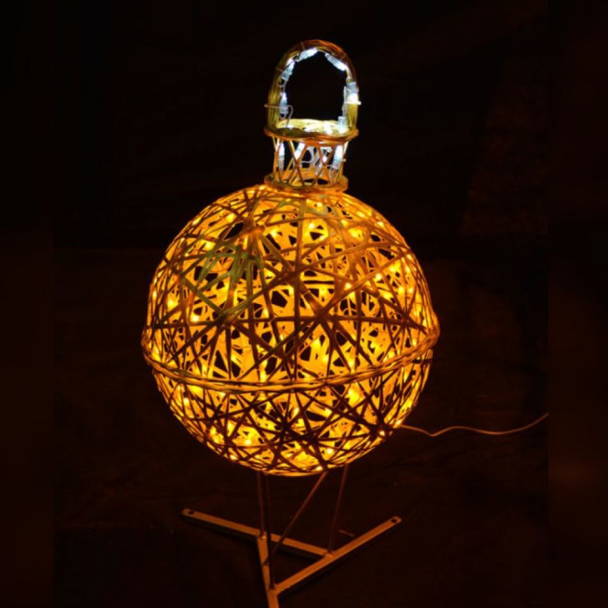 Фигура световая «Шар на подставке» 50 см желтый