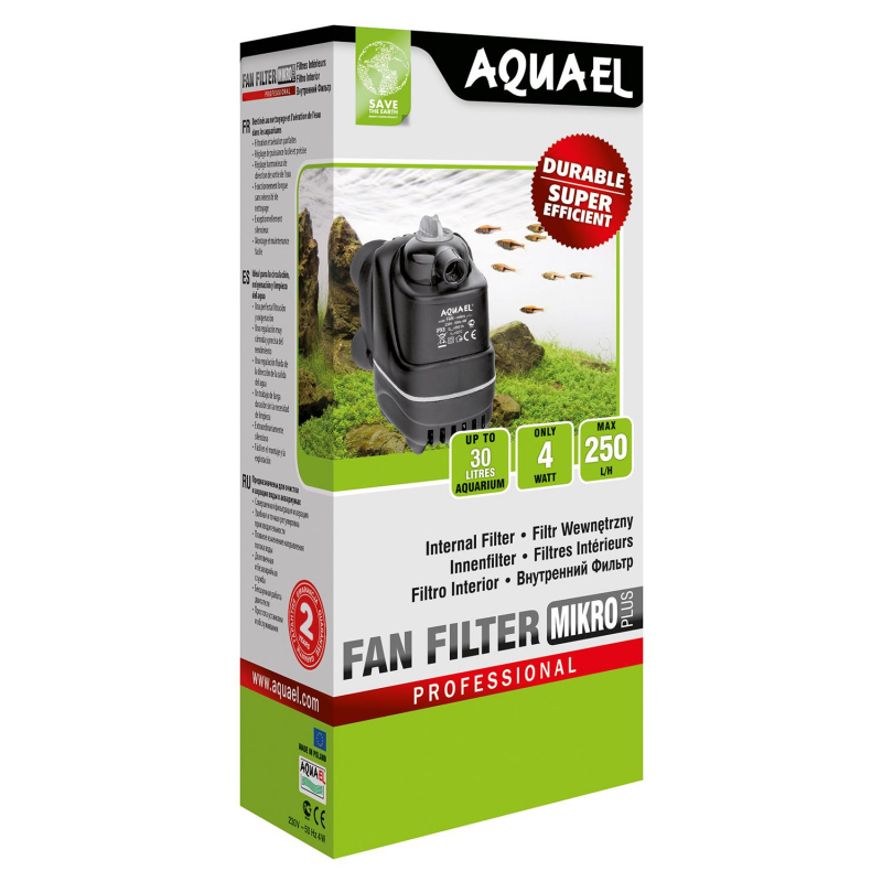 Внутренний фильтр AQUAEL FAN FILTER MIKRO plus для аквариума до 30 л (250 л/ч, 4 Вт)