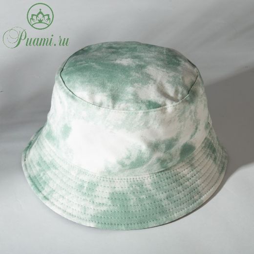 Панама "Tie-dye" MINAKU цвет белый/зеленый, р-р 56-58