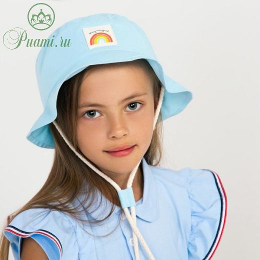 Панамка для девочки, цвет голубой, размер 50-52