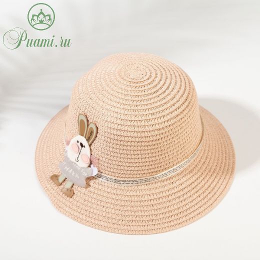 Шляпа для девочки MINAKU "Зайка", цвет розовый, р-р 52