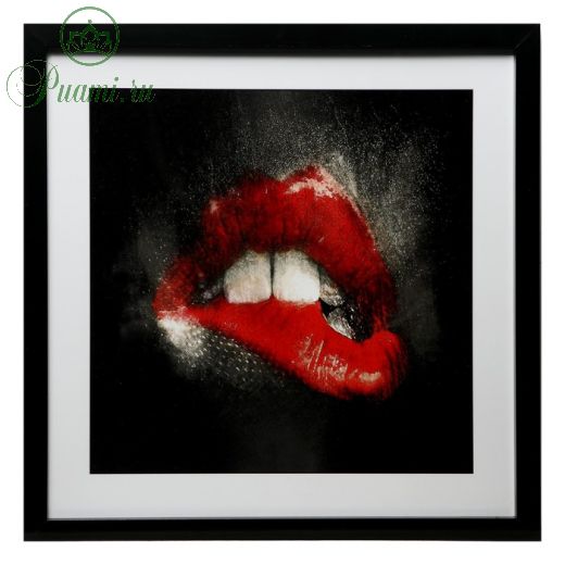 Картина стекло пэт "Женские губы" 50х50(54х54) см