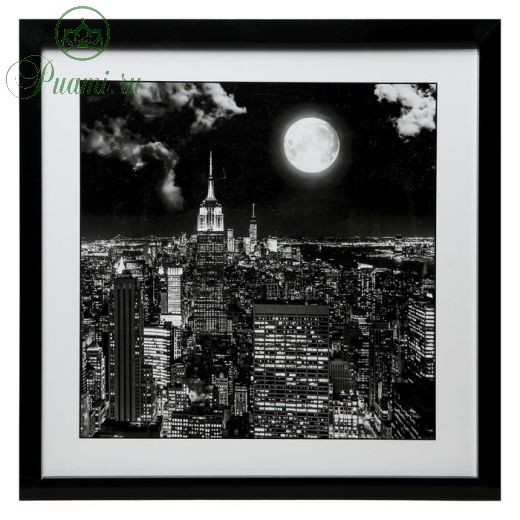 Картина стекло пэт "Чёрно-белый Нью-Йорк" 50х50(54х54) см