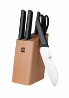 Набор ножей Xiaomi Huo Hou Fire Kitchen Steel Knife Set с подставкой (6 предметов) HU0057