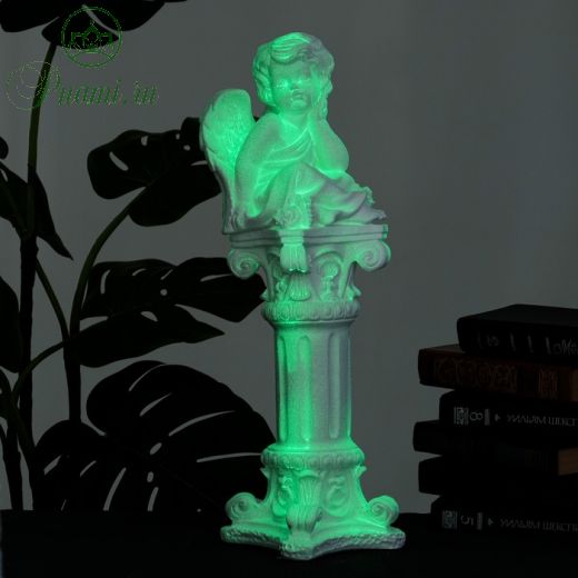 Светящаяся фигура "Ангел сидя на колонне" 51см
