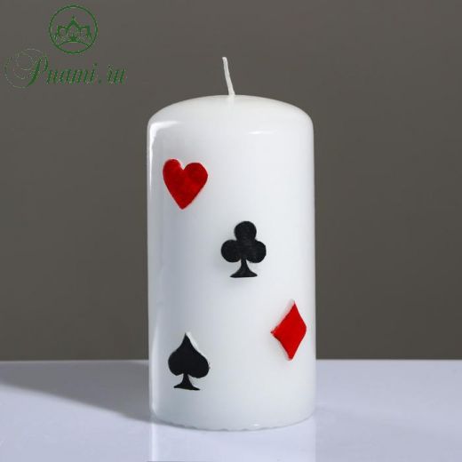 Свеча - цилиндр "Покер", 6?11,5 см, белый