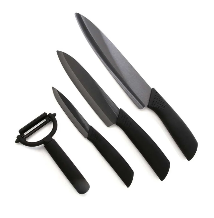 Набор керамических ножей 4 в 1 Huo Hou Nano Ceramic Knife Black