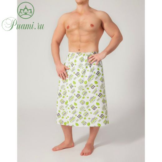Полотенце для бани "Герой бани" мужской килт, 75х150 см, 100% хл, вафельное полотно
