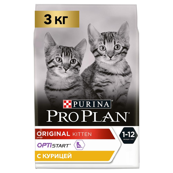Сухой корм для котят Pro Plan Original Kitten с курицей 3кг