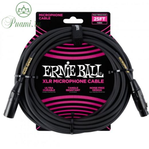 Микрофонный кабель ERNIE BALL 6073 - XLR - XLR, 7,62 м, чёрный.
