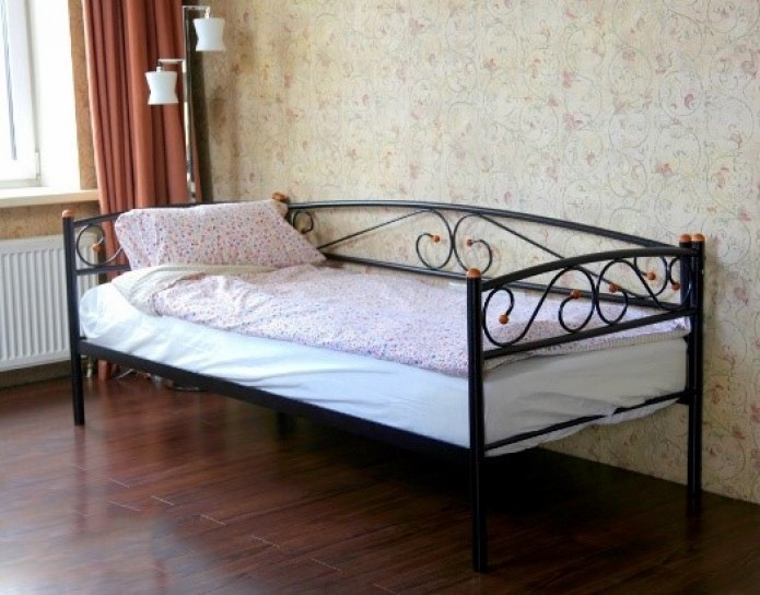 Кровать металлическая одноместная с 3 стенками