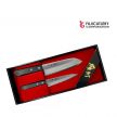 Набор Японских кухонных Ножей 2 шт, Сантоку длина лезвия 165 мм и Универсальный 135 мм, заточка 3000 FUJI CUTLERY Tojiro TJ-GIFTSET-A