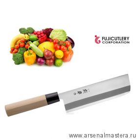 Нож овощной кухонный Топорик Накири Fuji Cutlery Narihira длина лезвия 160 мм, сталь Mo - V, рукоять дерево Eco-wood, заточка 9000 Tojiro FC-80