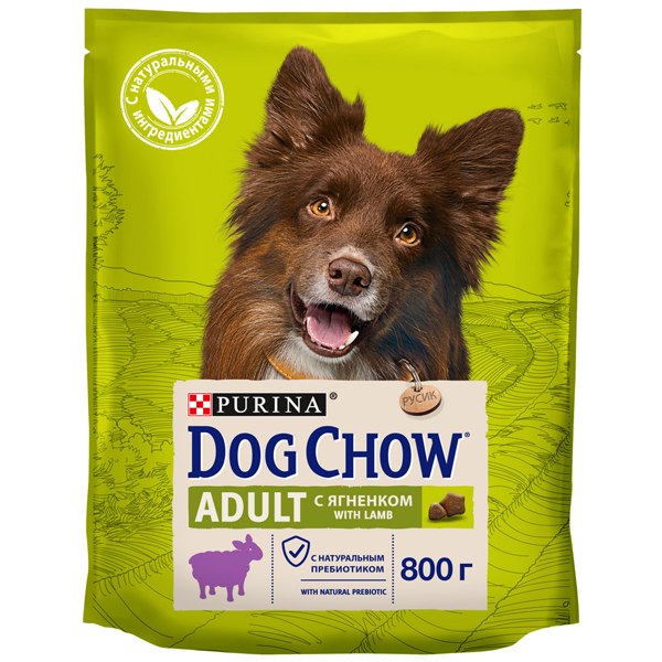 Сухой корм для собак PURINA Dog Chow Adult с ягненком 800 г
