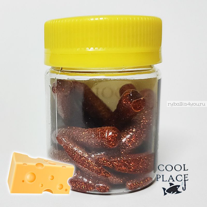 Мягкая приманка Cool Place Worm 7,5 см / цвет: коричневый глиттер