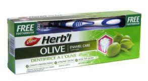 Зубная паста Dabur Herb’l Olive (с экстрактом оливы)  150 гр. в комплекте с зубной щеткой