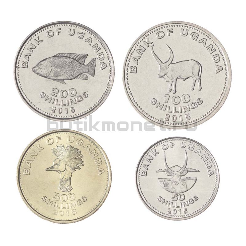 Набор монет 2015 Уганда (4 штуки)
