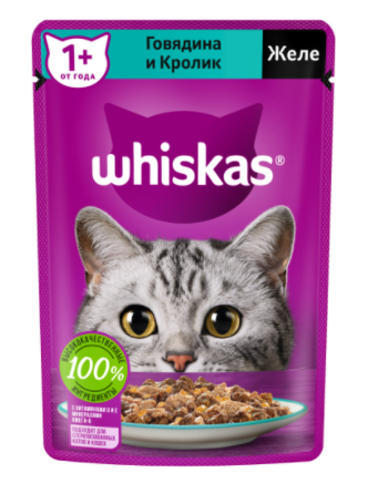 Влажный корм для кошек Whiskas  в желе