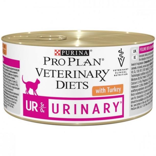 Влажный корм для кошек Pro Plan Veterinary Diets Feline UR Urinary with Turkey canned