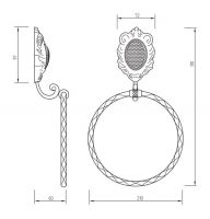 Полотенцедержатель кольцевой Migliore Cleopatra 166 схема 2