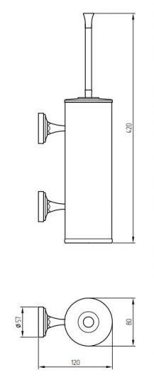 Туалетный ёршик металлический Migliore Fortuna 277 схема 6