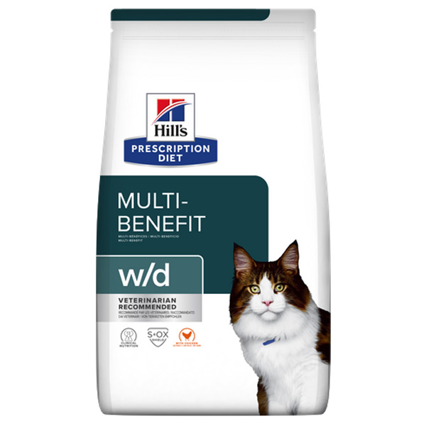Сухой корм для кошек Hills Prescription Diet w/d Digestive для поддержания веса и при сахарном диабете с курицей 5 кг
