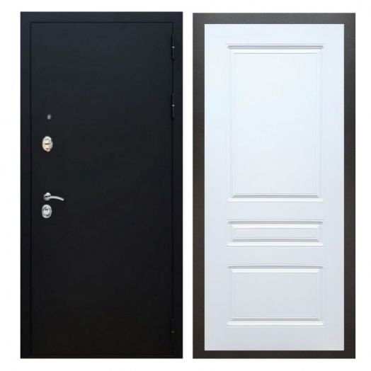 Дверь входная металлическая Армада H5 Черный муар ФЛ-243 Белый Софт