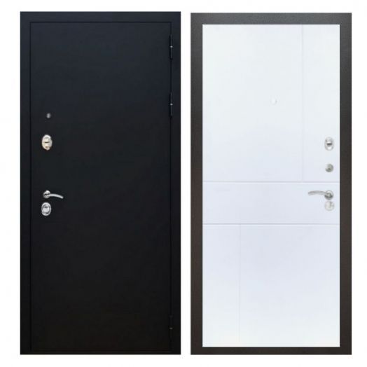 Дверь входная металлическая Армада H5 Черный муар ФЛ-290 Белый Софт
