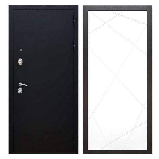 Дверь входная металлическая Армада H5 Черный муар ФЛ-291 Белый Софт