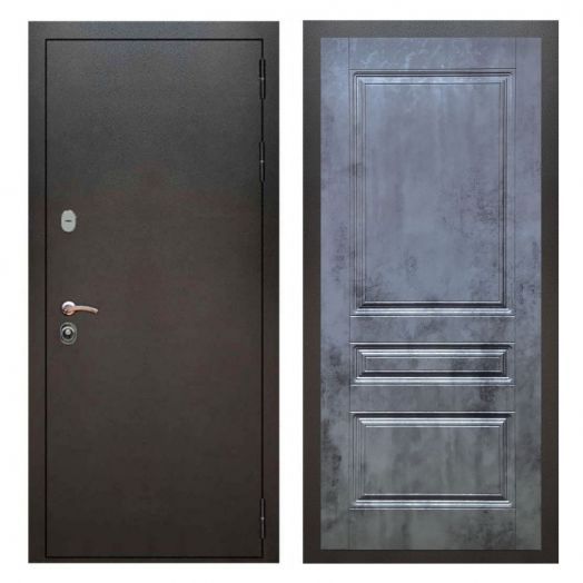 Дверь входная металлическая Армада H5 Серебро Антик  ФЛ-243 Бетон Темный