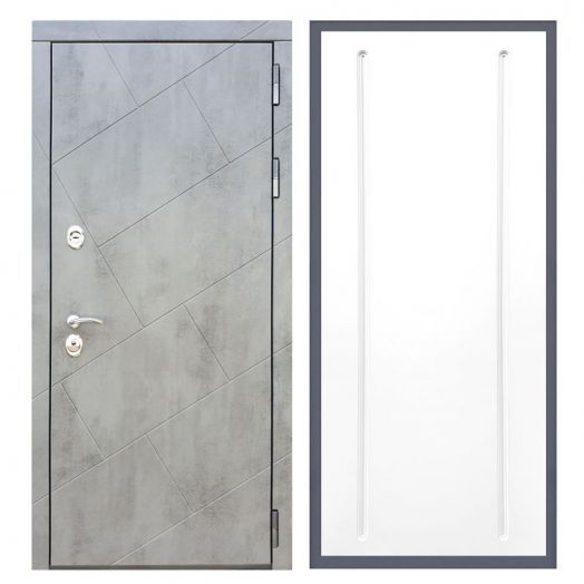 Дверь входная металлическая Армада H22 Бетон Темный ФЛ-68 Белый Софт