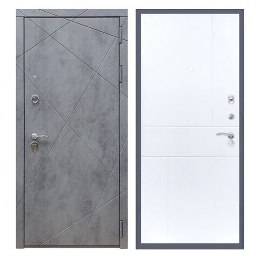 Дверь входная металлическая Армада H13 Бетон Темный ФЛ-290 Белый Софт