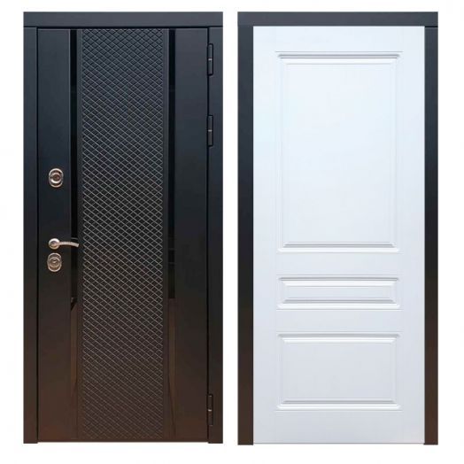 Дверь входная металлическая Армада H25 Черный кварц ФЛ-243 Белый Софт
