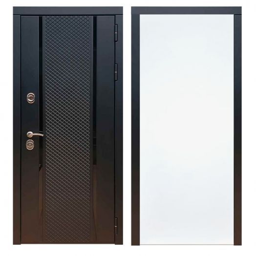 Дверь входная металлическая Армада H25 Черный кварц ФЛ-Гладкая Белый Софт