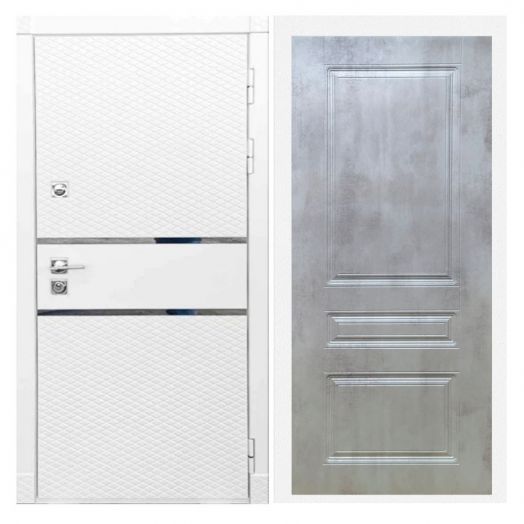 Дверь входная металлическая Армада H15 Белый Софт ФЛ-243 Бетон Светлый