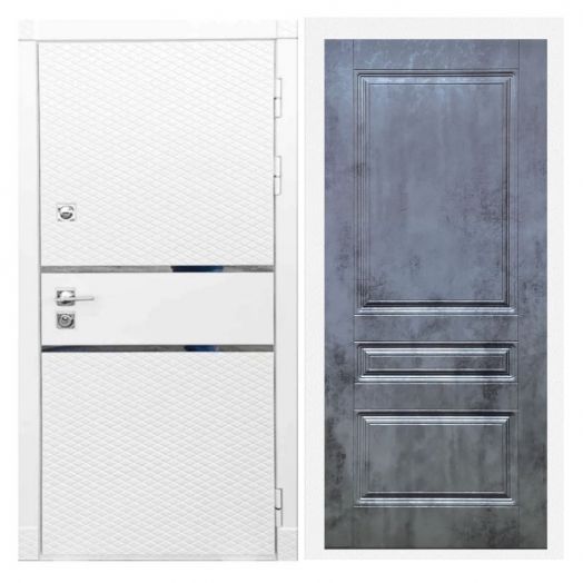 Дверь входная металлическая Армада H15 Белый Софт ФЛ-243 Бетон Темный