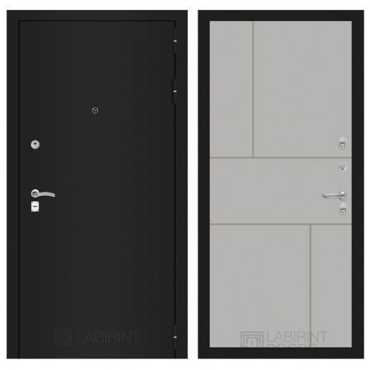 Дверь Входная Металлическая Лабиринт CLASSIC шагрень черная 21 Грей софт