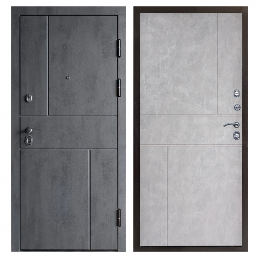 Входная Металлическая Дверь Термодор Termo-door (T.DOOR)  Вертикаль бетон Горизонт бетон светлый