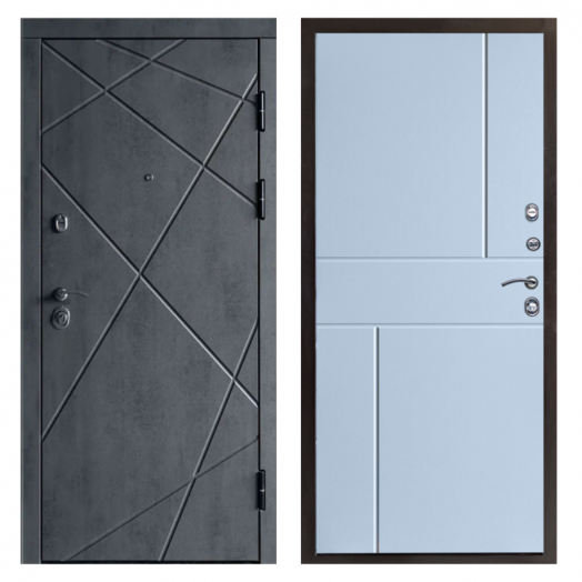 Входная Металлическая Дверь Термодор Termo-door (T.DOOR)  Лучи бетон Горизонт белый