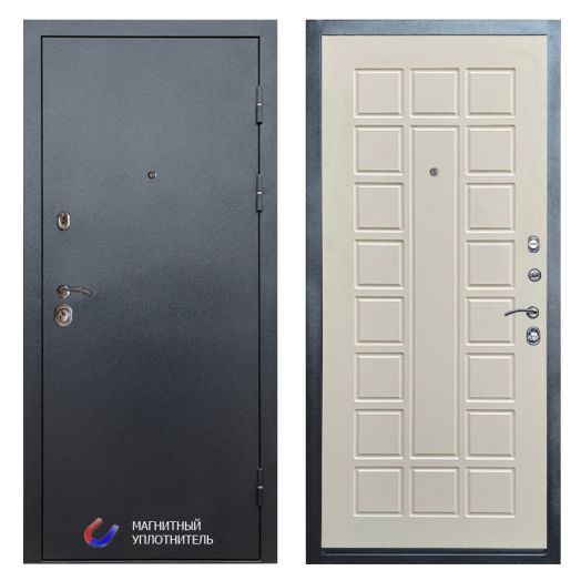 Входная Металлическая Дверь Термодор Termo-door (T.DOOR) Техно Графит Престиж бежевый матовый