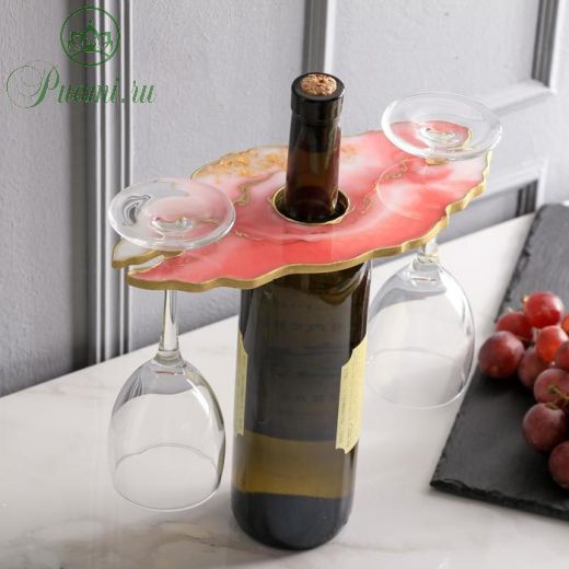 Подставка для вина и бокалов «Розовый закат», 25 х 0,6х 13 см