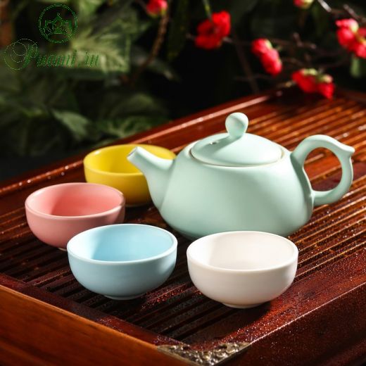 Набор для чайной церемонии "Утро", 5 предметов: чайник 200 мл, 4 чашки 50 мл