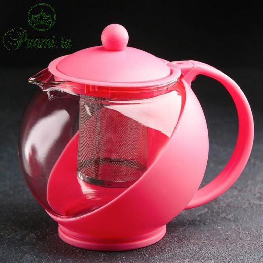 Чайник заварочный «Домашний», матовый, с металлическим ситом, 1,25 л, цвет МИКС