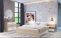 Набор спальни Леси-2 с ортопедическим основанием в цвете Сонома/Белый