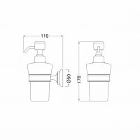 Дозатор для жидкого мыла подвесной ZeegreS Z.ASTI схема 2