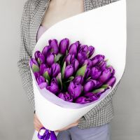 Букет из фиолетовых тюльпанов (от 15 шт)
