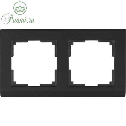 Рамка на 2 поста  WL04-Frame-02-black, цвет черный