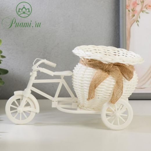 Корзина декоративная "Эко-лайф" велосипед с вазочкой 12,5х21,5х12 см