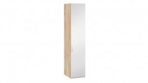 Шкаф для белья с 1 зеркальной дверью правый «Эмбер» (Яблоня Беллуно/Белый глянец)