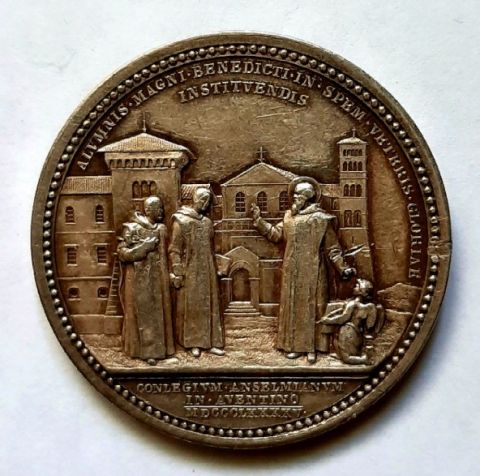 1 скудо медаль 1895 Ватикан Лев XIII AUNC Редкость